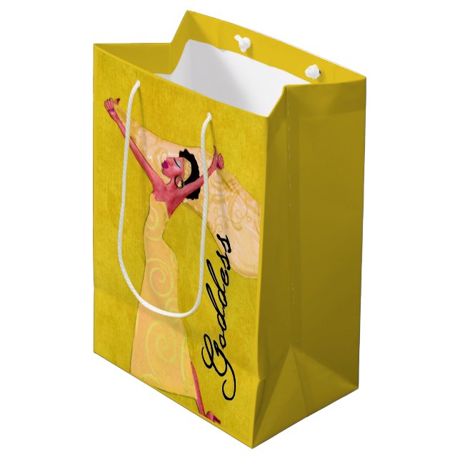 Sac Cadeau Moyen "Déesse" africaine-américaine (Devant Angle)