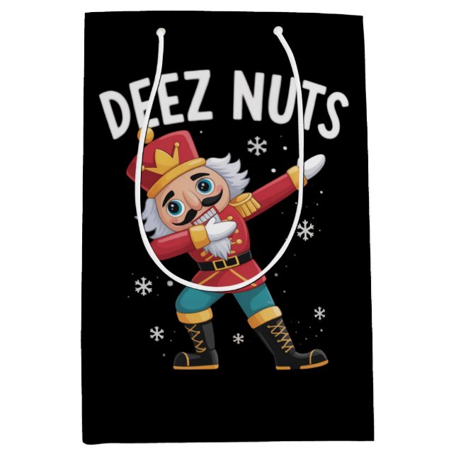 Sac Cadeau Moyen Deez Nuts Nutcracker Nut Funny Christmas  (Devant)