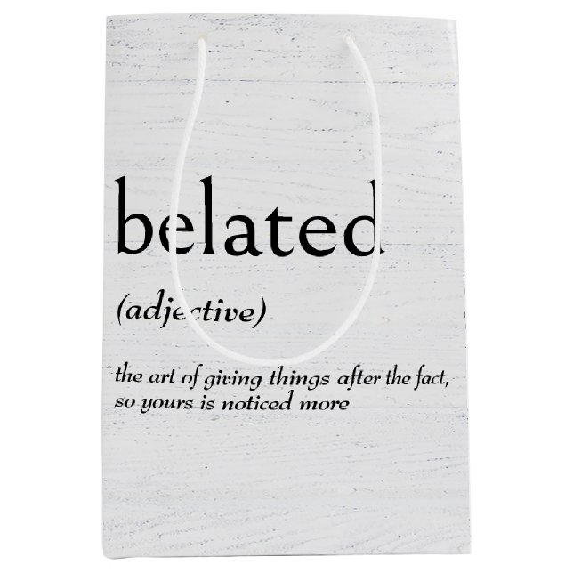 Sac Cadeau Moyen Définition De Dictionnaire Pour Anniversaire BATTU (Devant)