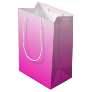 Sac Cadeau Moyen dégradé à deux tons foncé rose chaud