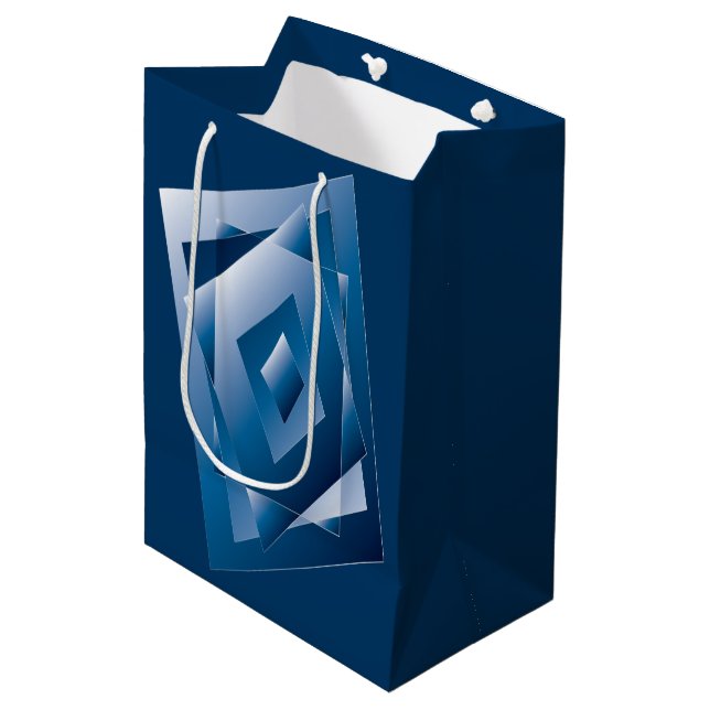 Sac Cadeau Moyen dégradé bleu 1 (Devant Angle)