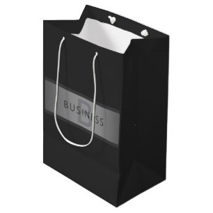Sac Cadeau Moyen Dégradé gris foncé moderne Nom ou nom de l'entrepr