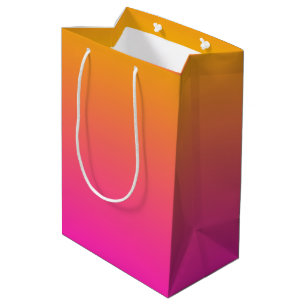 Sac Cadeau Moyen dégradé jaune et rose ombre