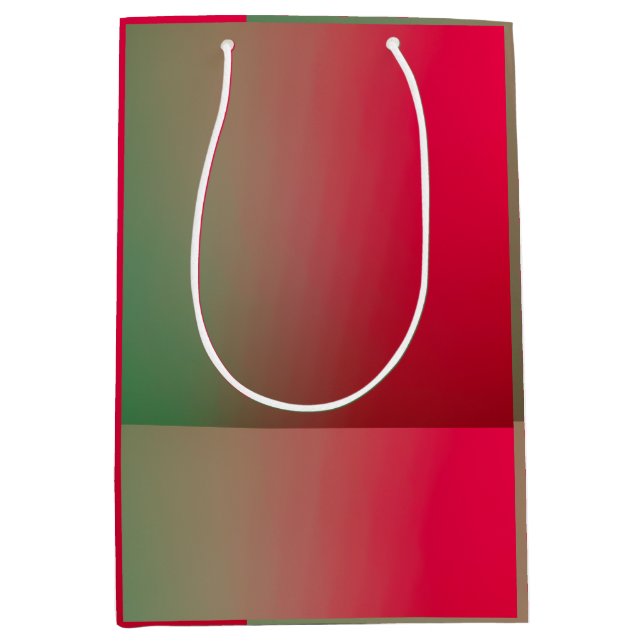 Sac Cadeau Moyen dégradé rouge et vert (Devant)