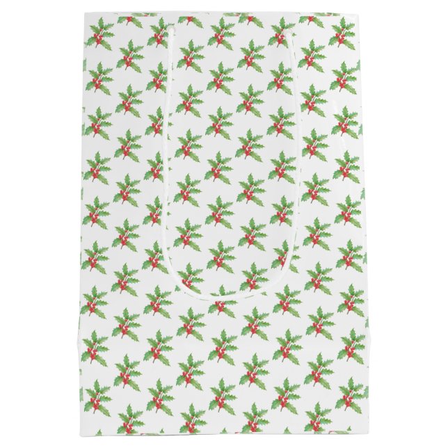 Sac Cadeau Moyen Delicate Holly berries Christmas (Dos)