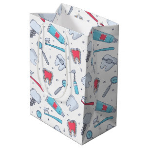 Sac Cadeau Moyen Dents et outils Motif dentaire