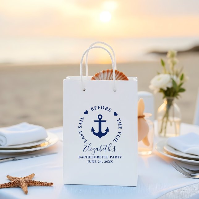Sac Cadeau Moyen Dernière Voile Avant Le Voile Bachelorette Favoris (Customize to change text size or text style.)