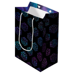 Sac Cadeau Moyen Dés à jouer RPG Joueur de jeux de rôle rétro de