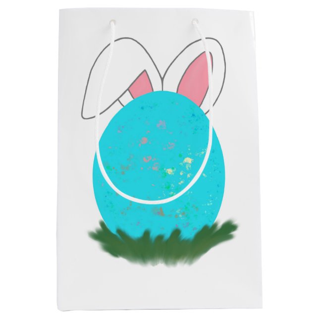 Sac Cadeau Moyen Descendre le chemin de lapin ! (Devant)
