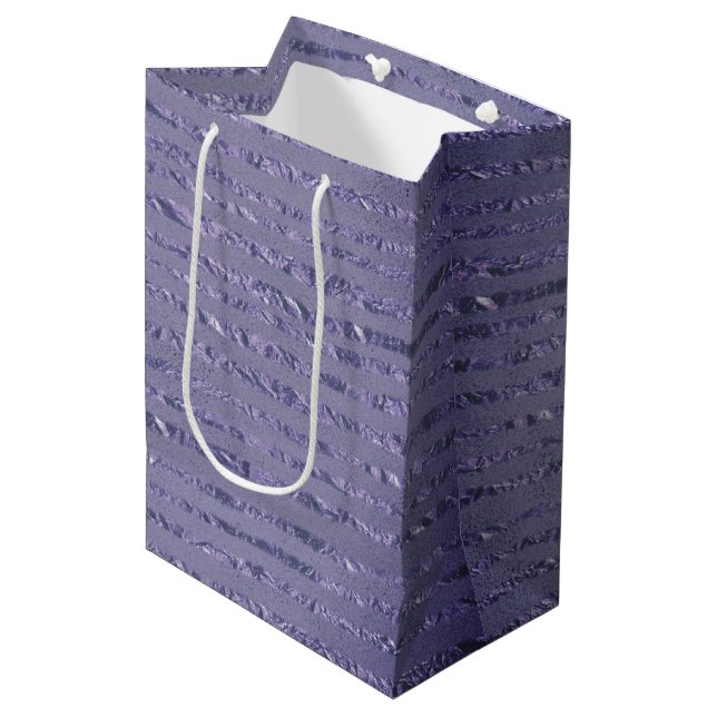 Sac Cadeau Moyen Design de ruban Parties scintillant or (Devant Angle)