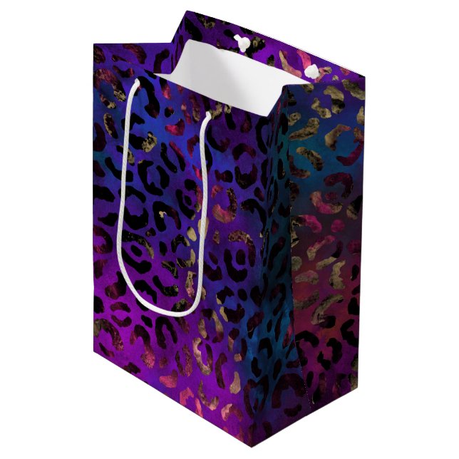 Sac Cadeau Moyen Design de série de peintures léopard 16 (Devant Angle)
