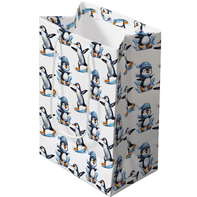 Sac Cadeau Moyen Design Motif de pingouins (Créateur téléchargé)