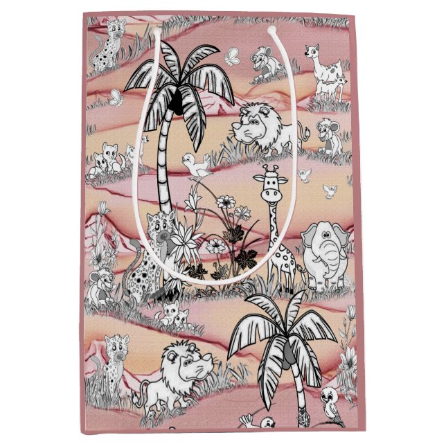 Sac Cadeau Moyen Dessin en ligne (Devant)