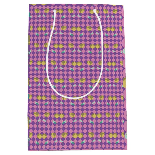 Sac Cadeau Moyen Deux fleurs diamants (Devant)