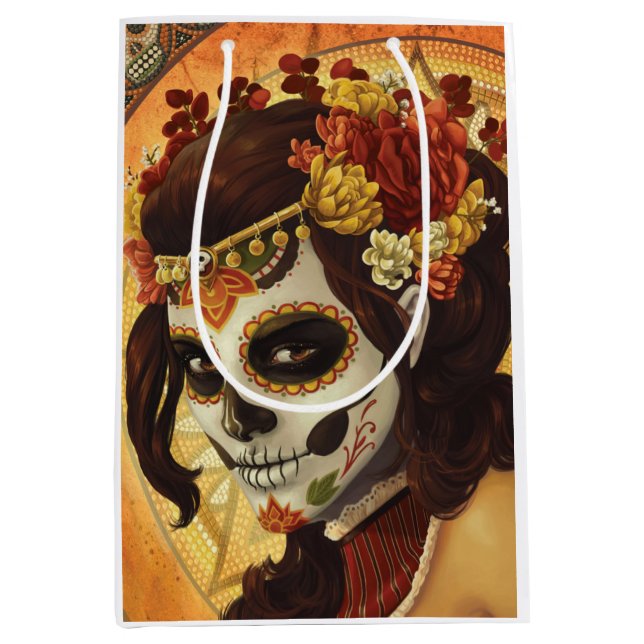 Sac Cadeau Moyen Dia De Los Muertos Throw Pillow (Devant)