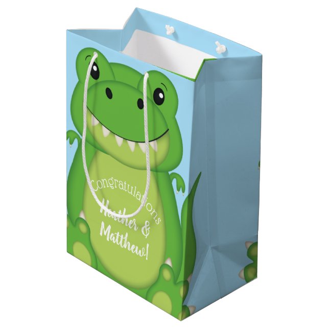 Sac Cadeau Moyen Dinosaure Baby shower T-Rex (Dos Angle)