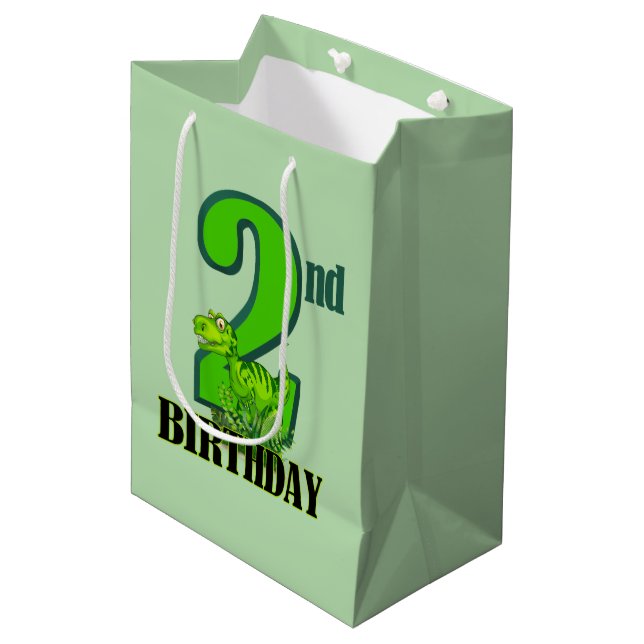 Sac Cadeau Moyen dinosaure cool 2e (Devant Angle)