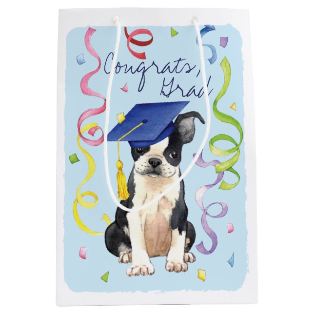 Sac Cadeau Moyen Diplômé de Boston (Devant)