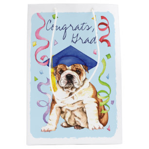 Sac Cadeau Moyen Diplômé de bouledogue