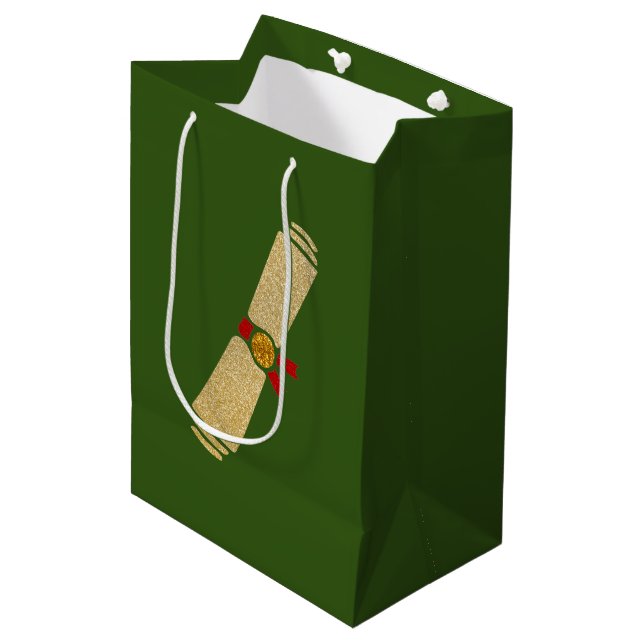 Sac Cadeau Moyen Diplôme de parties scintillant (Devant Angle)