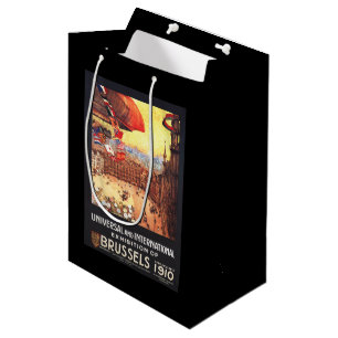 Sac Cadeau Moyen Dirigeable de Lebaudy avec des drapeaux du monde