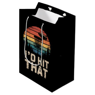 Sac Cadeau Moyen Disque de golf volant vintage je frapperais ce gol