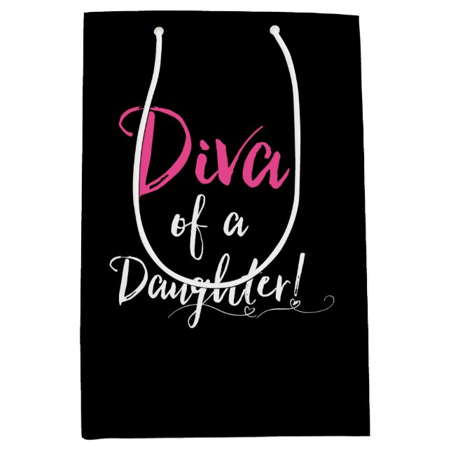 Sac Cadeau Moyen "DIVA d'une fille" (Devant)