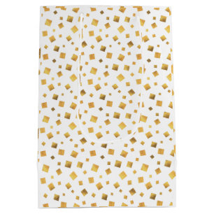 Sac Cadeau Moyen Don Festiant Elegant Gold Confetti