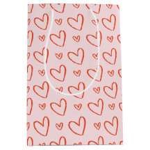 Doodles de coeur rose et rouge - Love Valentines