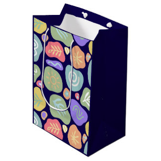Sac Cadeau Moyen Doodles de rêve - Boho Nature Vibrant Design Motif