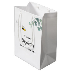 Sac Cadeau Moyen Douce abeille de shower de mariage eucalyptus verd