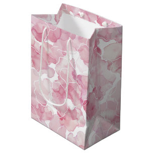 Sac Cadeau Moyen Douche de Mariage Abstraite Rose Élégante