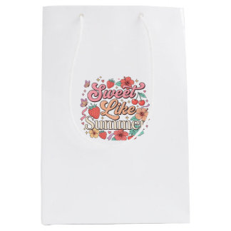 Sac Cadeau Moyen Doux comme l'été – Autocollants de fruits et de fl