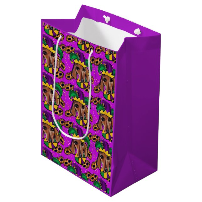 SAC CADEAU MOYEN DOXSCHUND ROUGE       (Devant Angle)