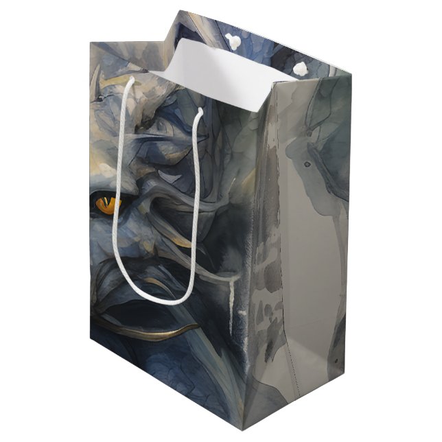 Sac Cadeau Moyen Dragon bleu (Devant Angle)