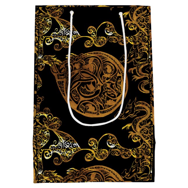 Sac Cadeau Moyen Dragon d'or (Dos)