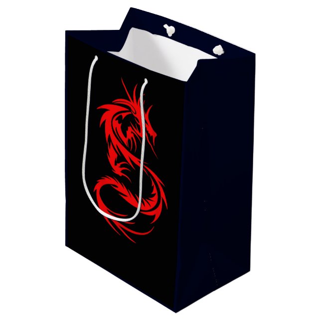 Sac Cadeau Moyen Dragon rouge (Devant Angle)