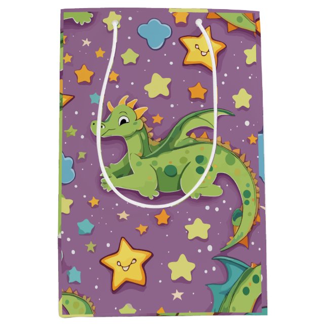 Sac Cadeau Moyen Dragon violet (Devant)