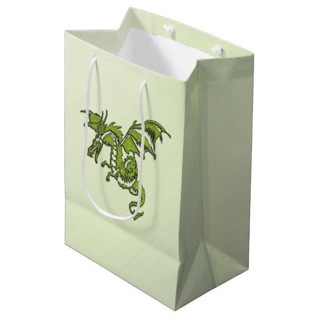 Sac Cadeau Moyen Dragon volant vert (Devant Angle)