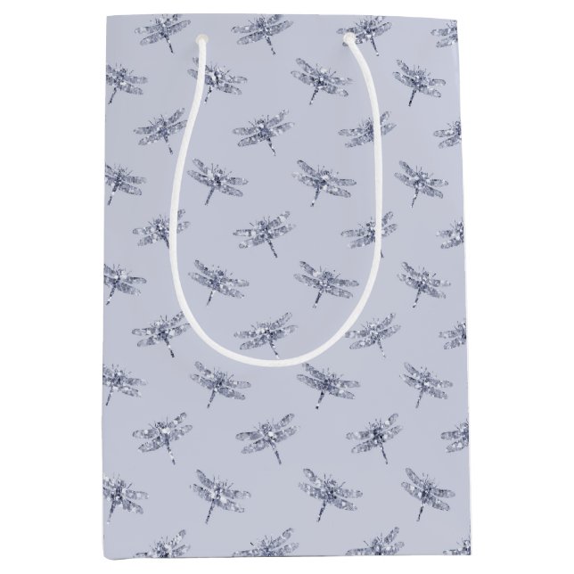 Sac Cadeau Moyen Dragonflies de Parties scintillant de lavande viol (Devant)