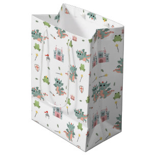 Sac Cadeau Moyen Dragons Knights Fairytale Château médiéval