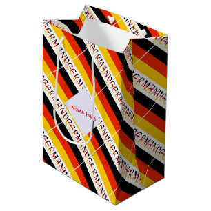 Sac Cadeau Moyen Drapeau allemand en mosaïque avec nom rouge person