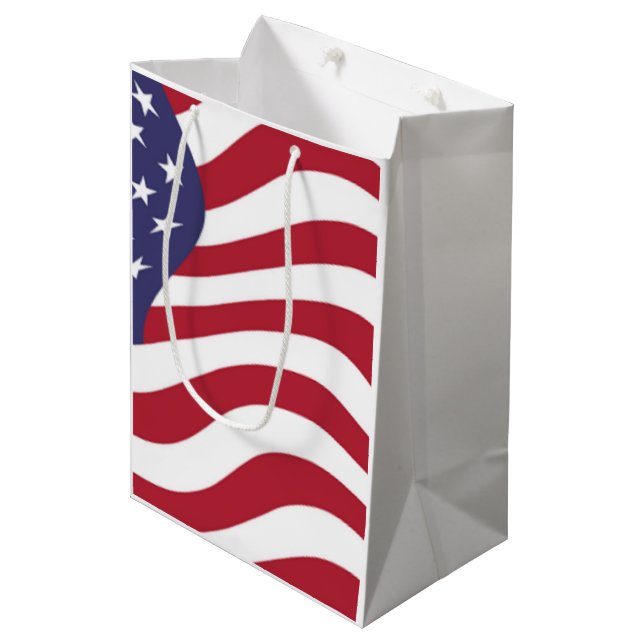 SAC CADEAU MOYEN DRAPEAU AMÉRICAIN (Devant Angle)