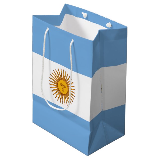 Sac Cadeau Moyen Drapeau argentin Bandera De Argentina (Devant Angle)