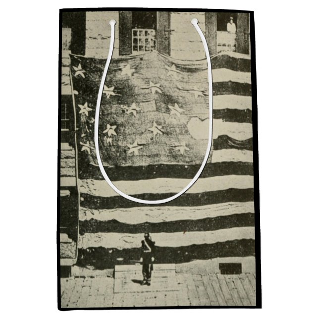 Sac Cadeau Moyen Drapeau de combat militaire américain Star Spangle (Devant)