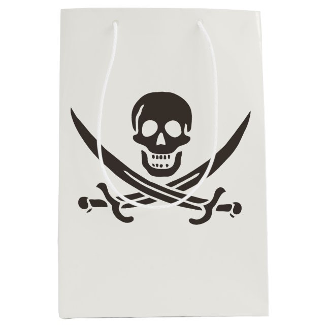 Sac Cadeau Moyen Drapeau de crâne obsidien Drapeau de pirate Calico (Devant)