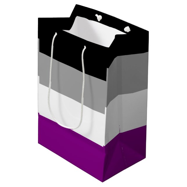 Sac Cadeau Moyen Drapeau de fierté asexué (Devant Angle)