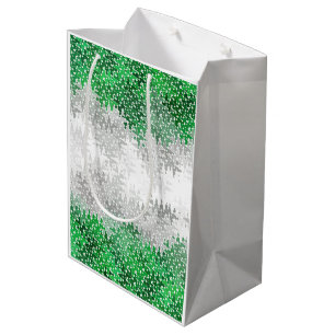 Sac Cadeau Moyen Drapeau de fierté grisromantique abstrait ondulé t