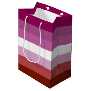 Sac Cadeau Moyen Drapeau de fierté lesbienne de SlipperyJoe's fémin