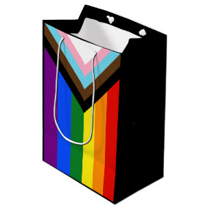 Sac Cadeau Moyen Drapeau de fierté Progress Pride de SlipperyJoe si